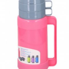 thermos jug 1 litre grey/pink 3-piece